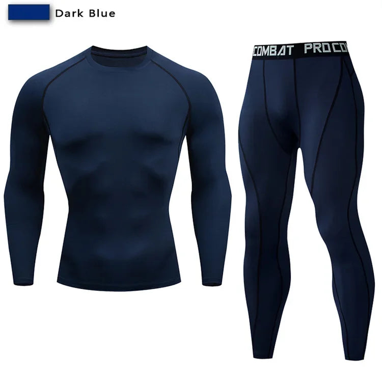 Men Compression Sportswear Set Elastic Training Yoga Tracksuit Pants