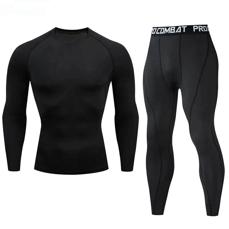 Men Compression Sportswear Set Elastic Training Yoga Tracksuit Pants