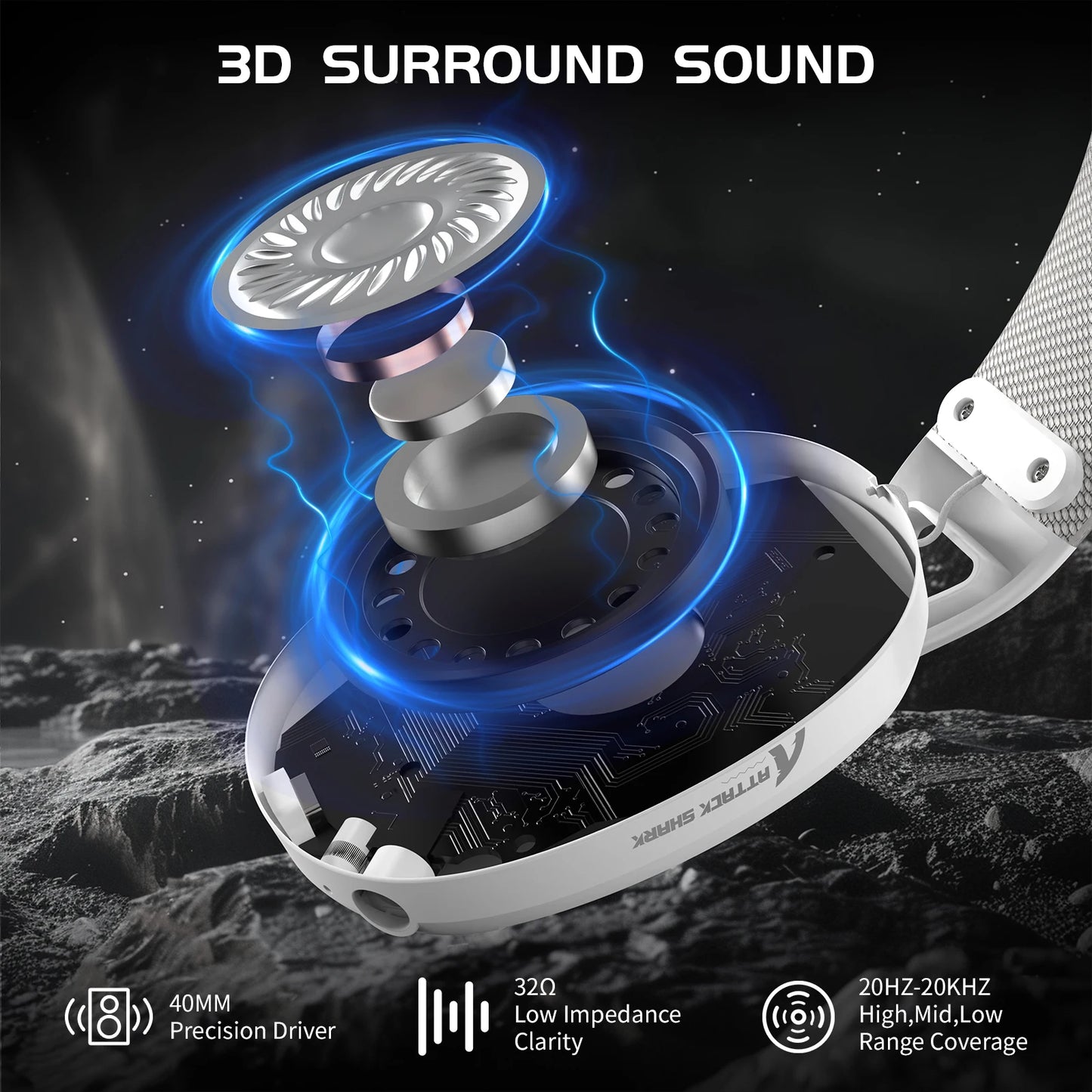 Attack Shark L80 Ultra Light Wireless Tri Mode Gaming Headset