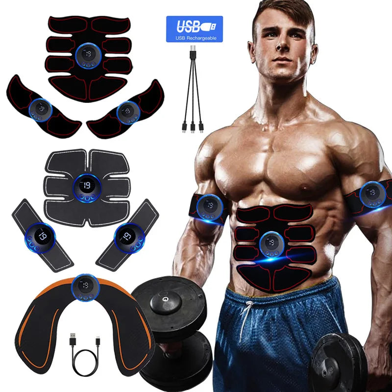 EMS Muscle Stimulator Abs Trainer USB Rechargeable Massager Unisex
