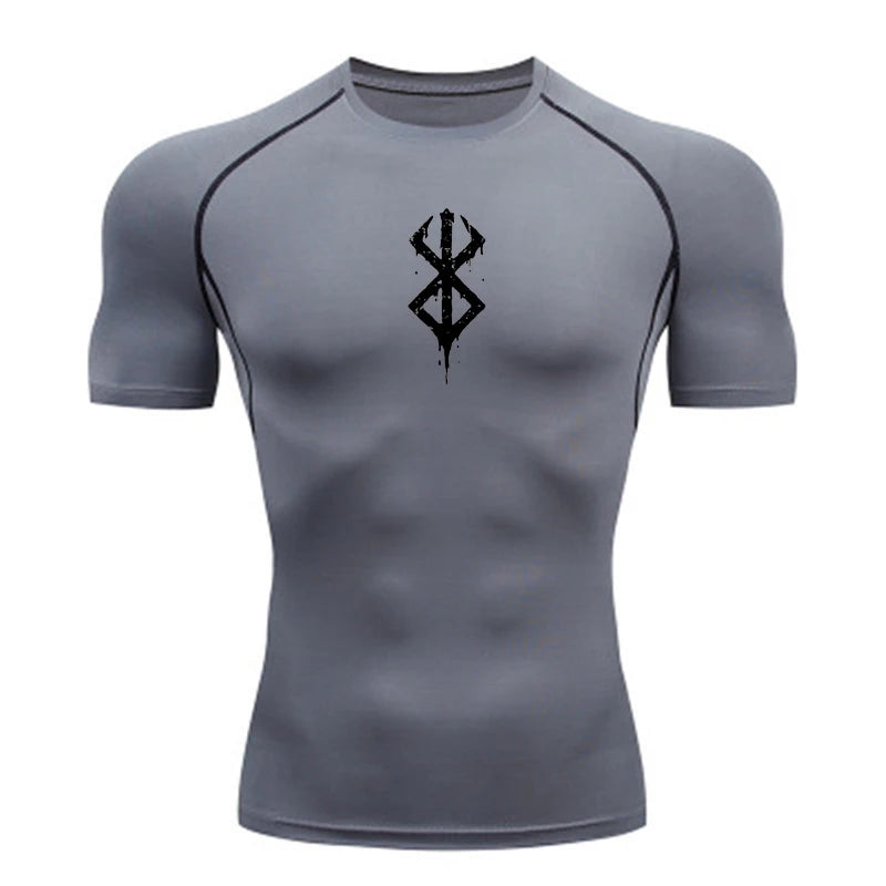 NONECN Quick Dry Men's Compression Shirt Short Sleeve Sports Tee