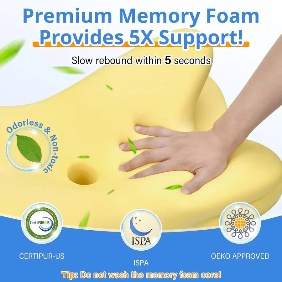 Ergonomic Memory Foam Neck Pillow for Pain Relief