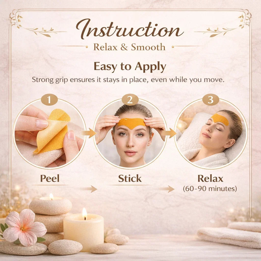 Forehead Wrinkle Patches 10 Pcs Facial Smoothing Strips Jojoba Oil