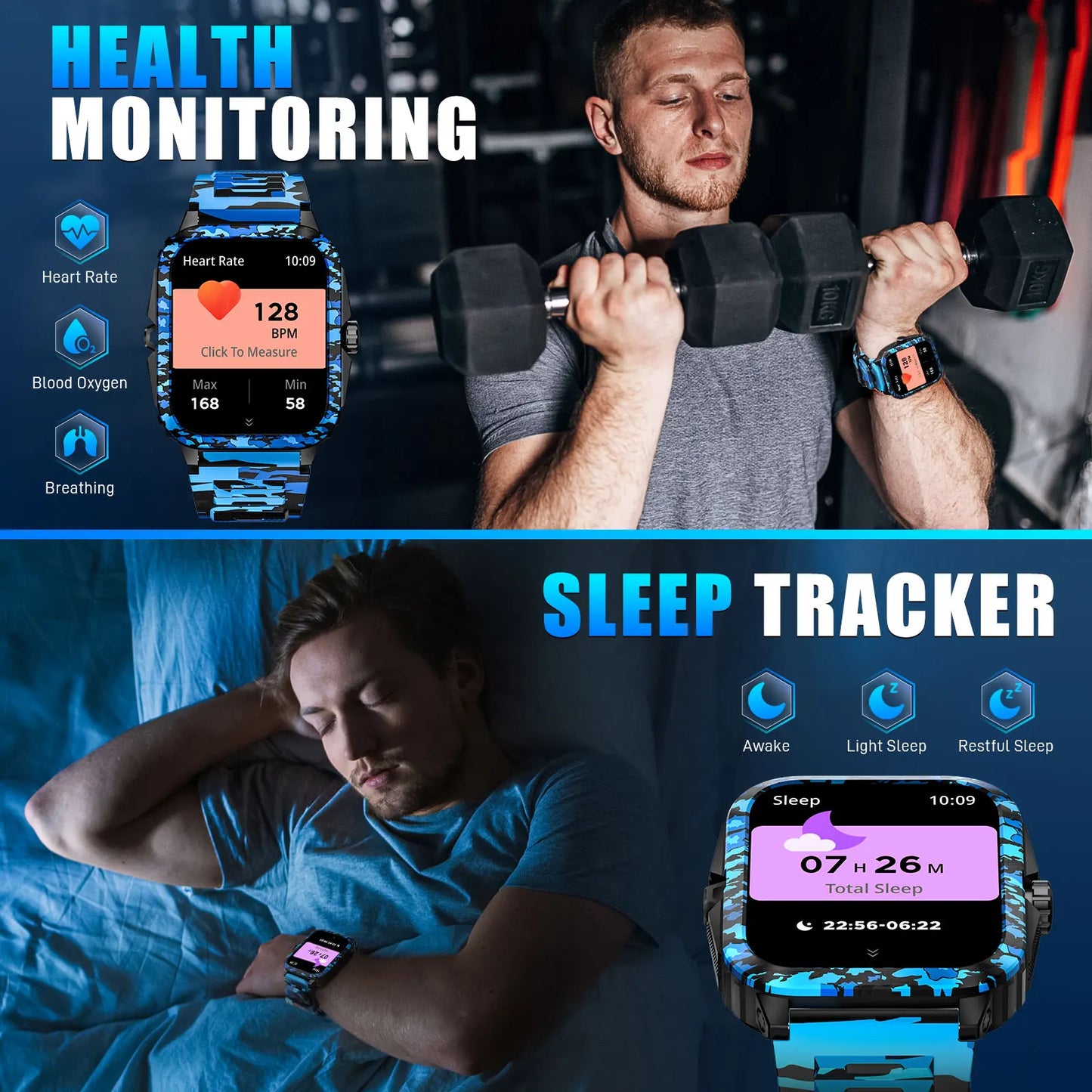 LaNikar KT71 Smart Watch Fitness Tracker Heart Rate