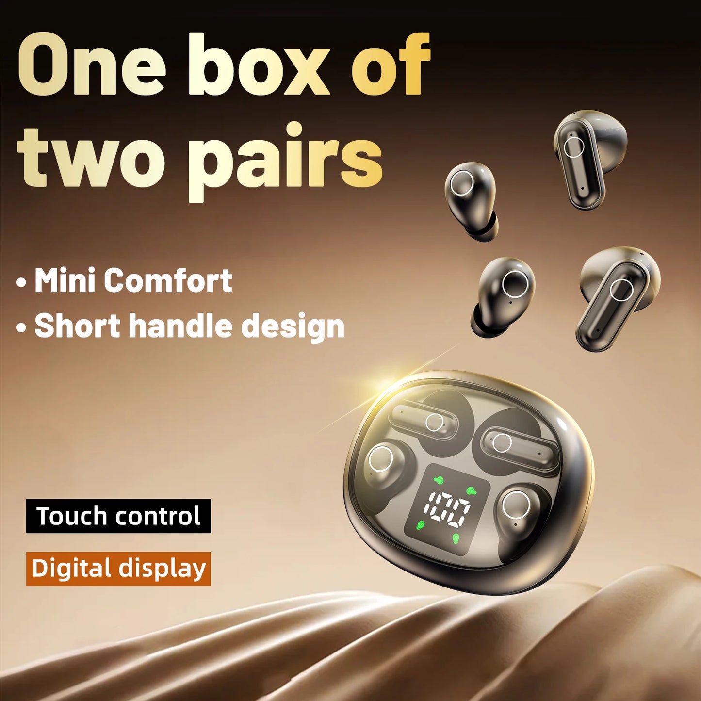 SHUKE Mini Sleep Wireless Bluetooth Earbuds With Noise Reduction