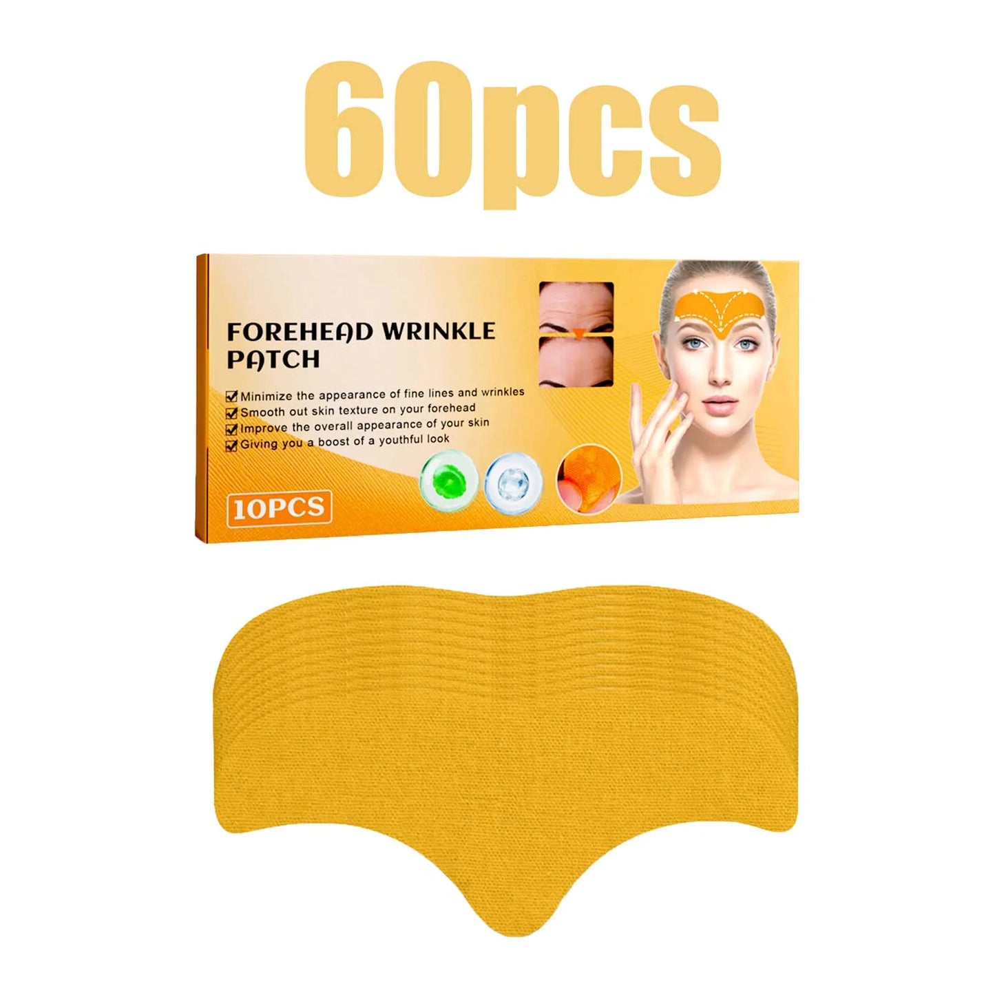 Forehead Wrinkle Patches 10 Pcs Facial Smoothing Strips Jojoba Oil