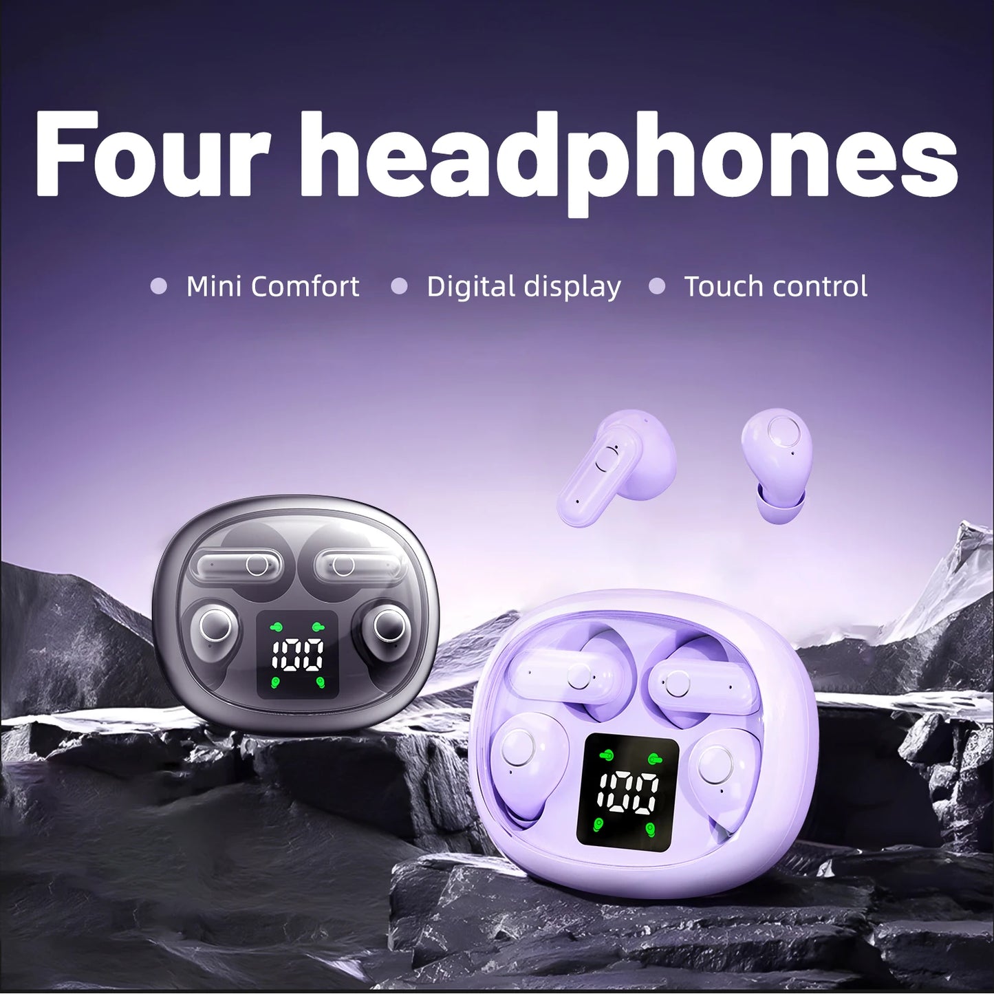 SHUKE Mini Sleep Wireless Bluetooth Earbuds With Noise Reduction