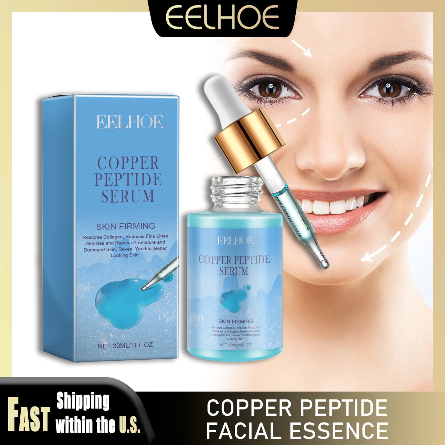 Eelhoe Copper Peptide Facial Serum For Firming And Hydration