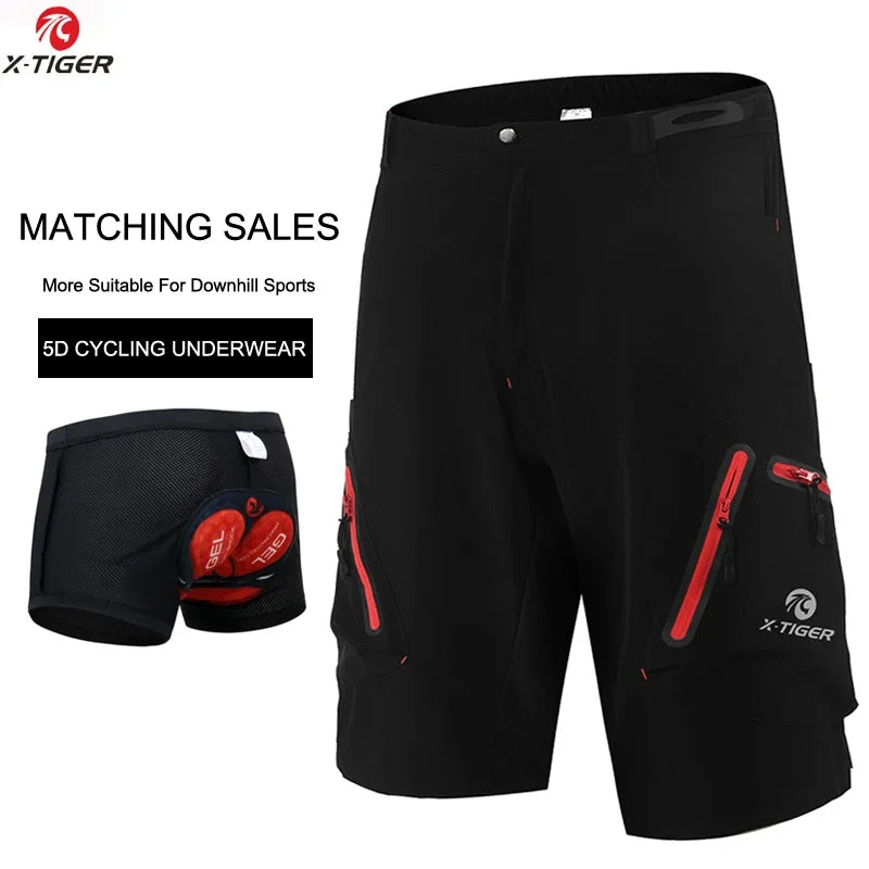 X-TIGERCN Men's Cycling Shorts With 5D Gel Pad