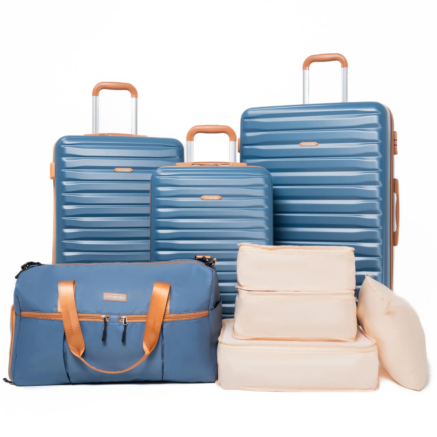 TravelhouseCN 3 Piece Luggage Set With ABS Hard Case And TSA Lock