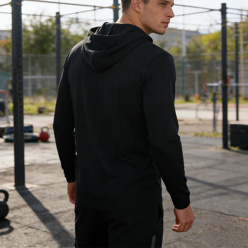 Men's Hooded Quick Dry Long Sleeve T Shirt Polyester