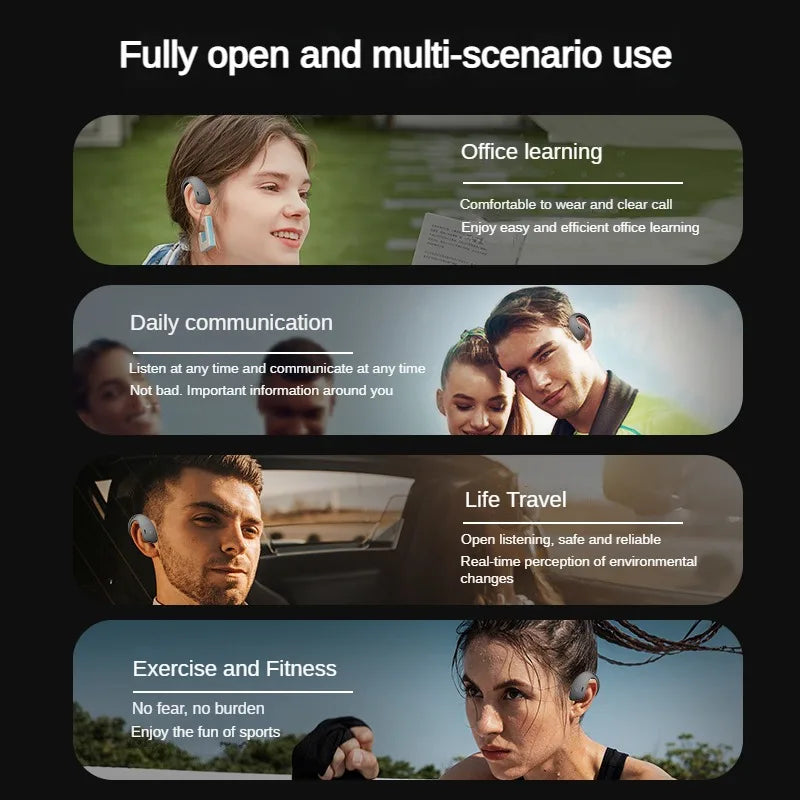 SHUKE Bone Conduction Sports Bluetooth Headset TWS Earbuds With Mic