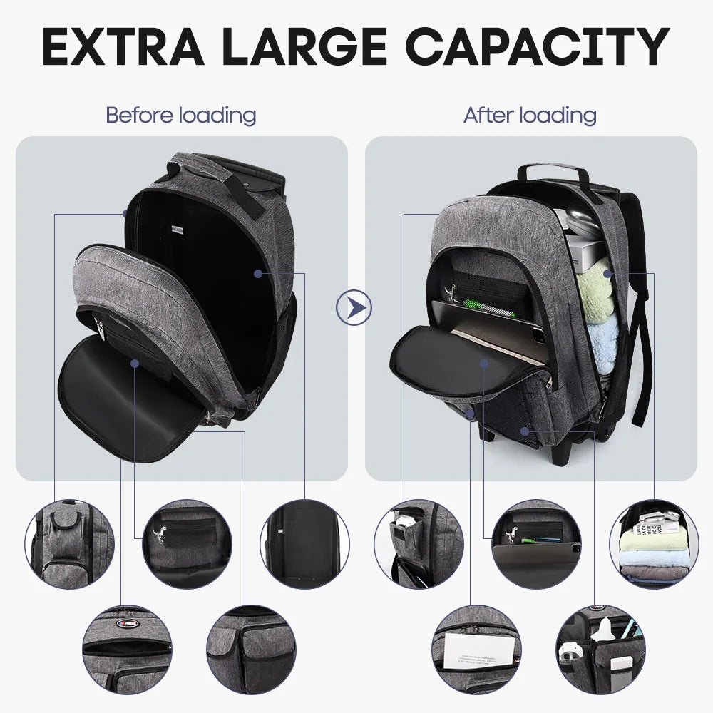 New York XPress Wheeled Travel Backpack Carry On Luggage