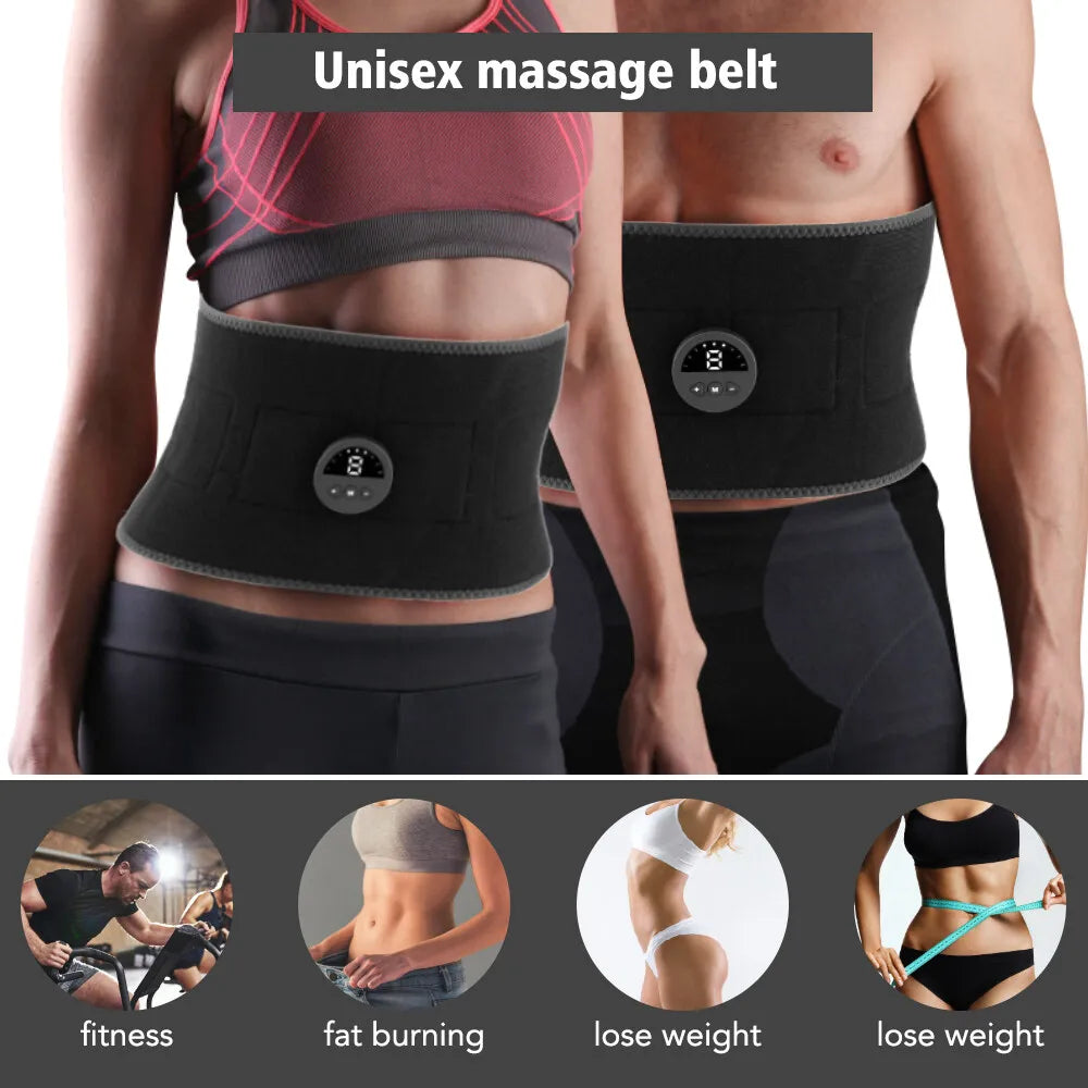 KTS EMS Waist Abdominal Trainer Belt USB Rechargeable Muscle Stimulator