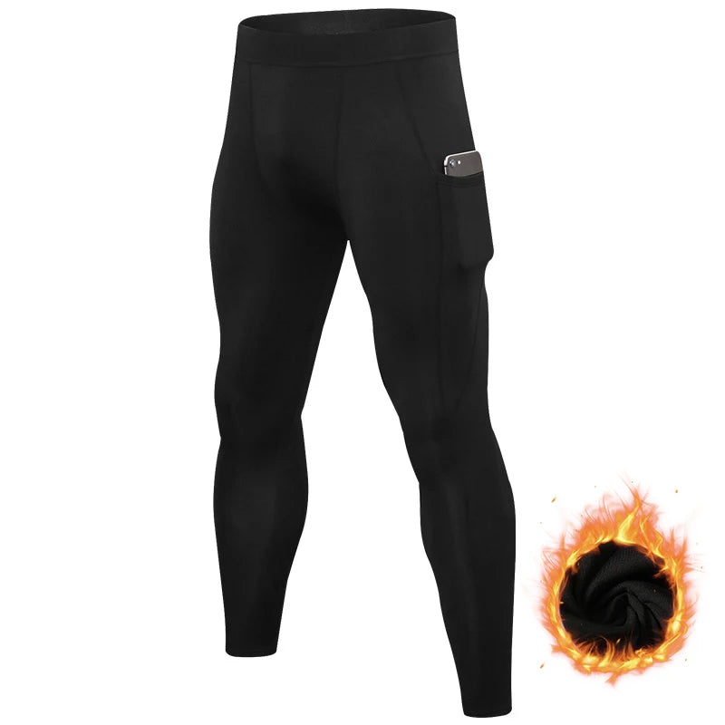 Winter Warm Running Tight Leggings With Fast Dry Compression